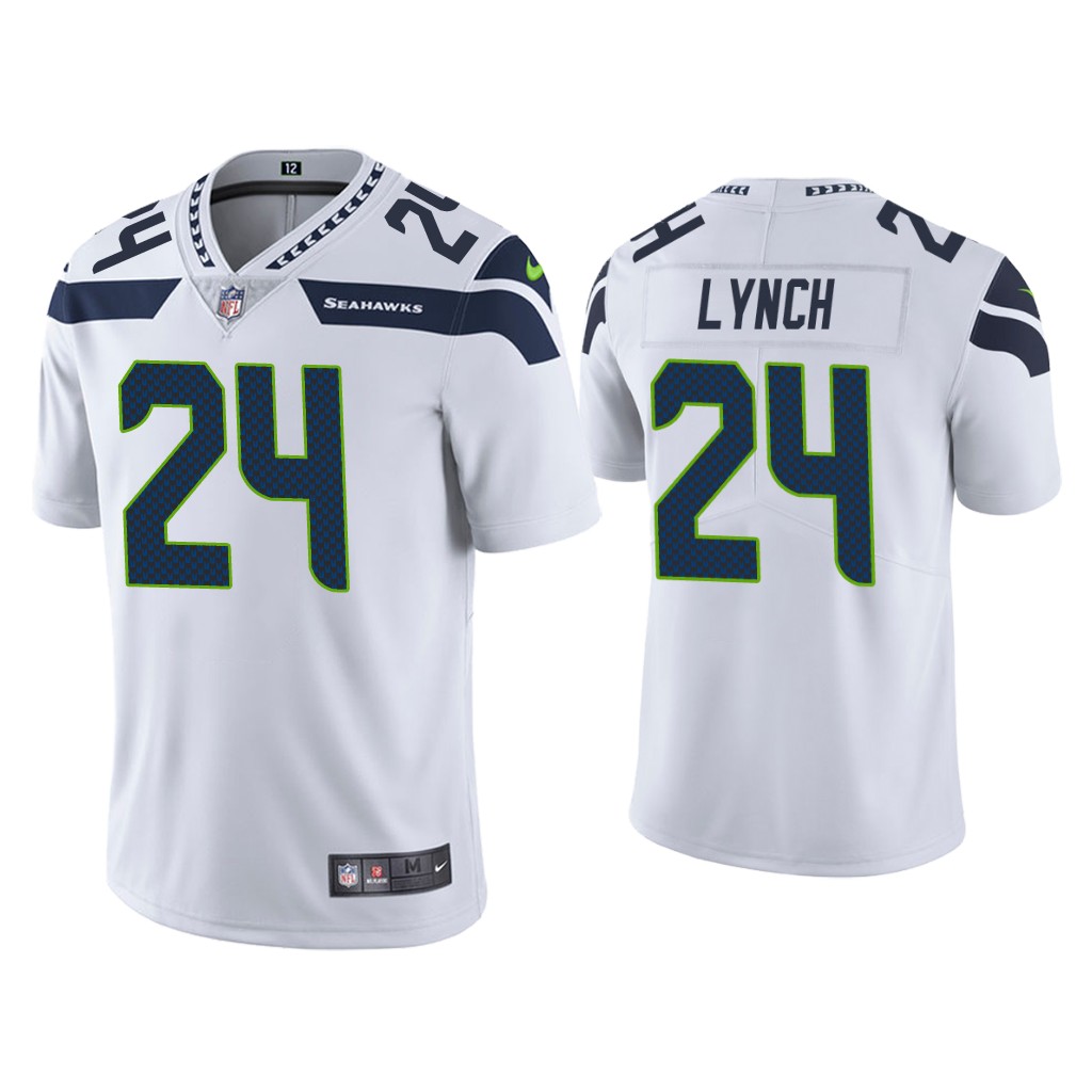 Men Seattle Seahawks 24 Lynch White Nike Vapor Untouchable Limited NFL Jersey